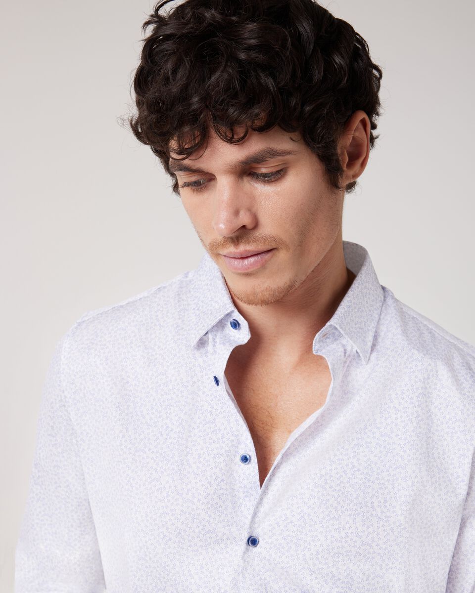 Long Sleeve Floral Print Dress Shirt